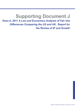 Supporting Document J A Law and Economics Analysis of Fair Use