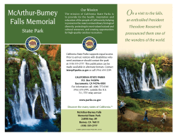 McArthur-Burney Falls Memorial O n a visit to the falls,