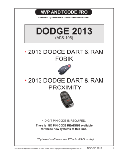 DODGE 2013 • 2013 DODGE DART &amp; RAM FOBIK
