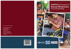 Manual Wheelchairs Guidelines on the provision of in less resourced settings