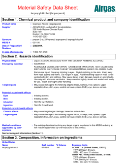 Material Safety Data Sheet Section 1. Chemical product and company identification