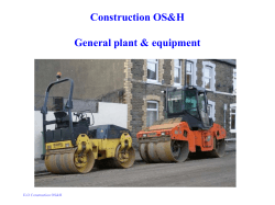 Construction OS&amp;H General plant &amp; equipment  ILO Construction OS&amp;H