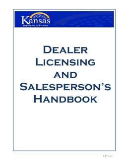 Dealer Licensing and Salesperson’s