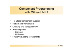 Component Programming with C# and .NET