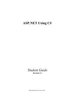 ASP.NET Using C# Student Guide Revision 3.1