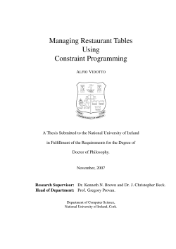 Managing Restaurant Tables Using Constraint Programming