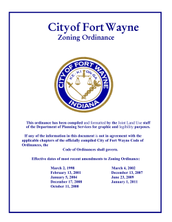 City of Fort Wayne  Zoning Ordinance