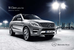M-Class price list Effective from 1 April 2014