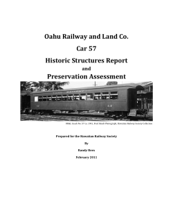 Oahu Railway and Land Co. Car 57 Historic Structures Report