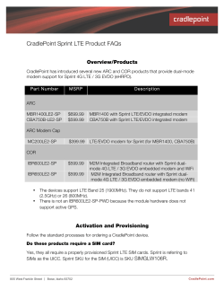 CradlePoint Sprint LTE Product FAQs Overview/Products