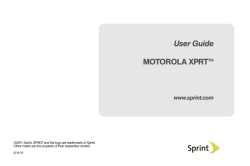 User Guide MOTOROLA XPRT™ www.sprint.com