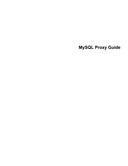 MySQL Proxy Guide