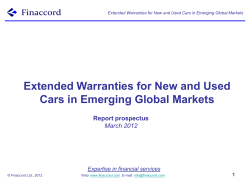 Extended Warranties for New and Used  Report prospectus March 2012