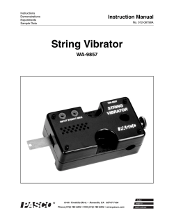 String Vibrator Instruction Manual WA-9857 Instructions