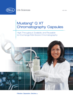 Mustang Q XT Chromatography Capsules High Throughput, Scalable, and Reusable