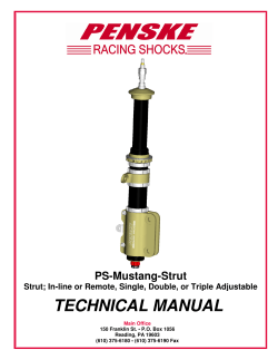 TECHNICAL MANUAL PS-Mustang-Strut Strut; In-line or Remote, Single, Double, or Triple Adjustable
