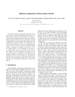 Efficient Computation of Diverse Query Results Abstract