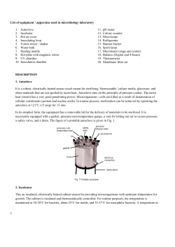 List of equipment / apparatus used in microbiology laboratory