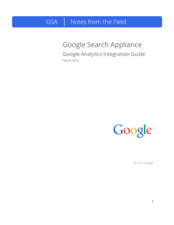 Google Search Appliance Google Analytics Integration Guide  ©