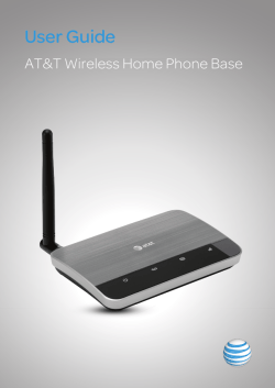 User Guide AT&amp;T Wireless Home Phone Base