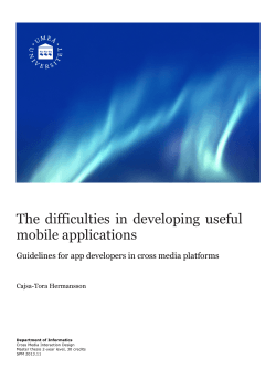 The  difficulties  in  developing  useful mobile applications