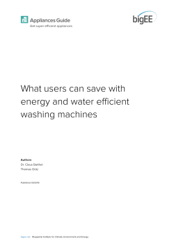 What users can save with energy and water efficient washing machines Appliances Guide