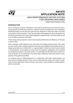 AN1479 APPLICATION NOTE HIGH-PERFORMANCE MOTOR SYSTEM FOR WASHING MACHINES