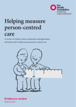Helping measure person-centred care