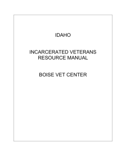 IDAHO  INCARCERATED VETERANS RESOURCE MANUAL
