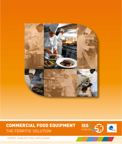 COMMERCIAL FOOD EQUIPMENT THE FERRITIC SOLUTION FERRITIC STAINLESS STEEL APPLICATIONS