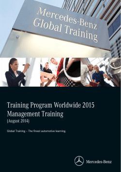Training Program Worldwide 2015 Management Training (August 2014)