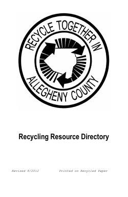 Recycling Resource Directory Revised 8/2012