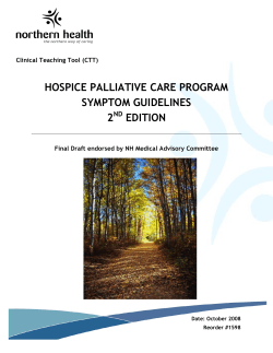 HOSPICE PALLIATIVE CARE PROGRAM SYMPTOM GUIDELINES 2 EDITION