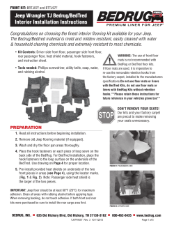 Jeep Wrangler TJ Bedrug/BedTred Interior Installation Instructions