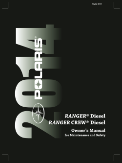 RANGER Owner's Manual for Maintenance and Safety PMS 419