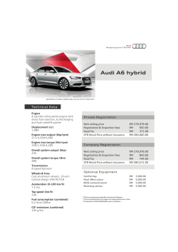 Audi A6 hybrid Technical Data Private Registration