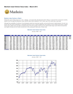 Manheim Used Vehicle Value Index – March 2013