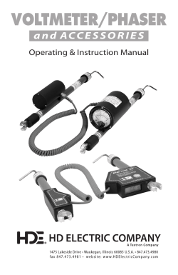 VOLTMETER/PHASER a n d A C C E S S O... Operating &amp; Instruction Manual