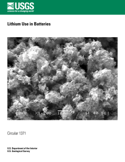 Lithium Use in Batteries Circular 1371 U.S. Department of the Interior