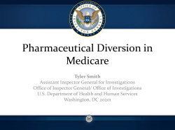 Pharmaceutical Diversion in Medicare