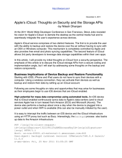 ! Apple’s iCloud: Thoughts on Security and the Storage APIs