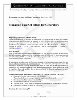 Managing Used Oil Filters for Generators