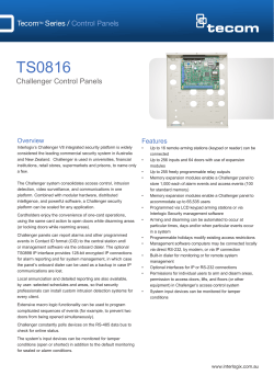 TS0816 Challenger Control Panels Tecom Series /