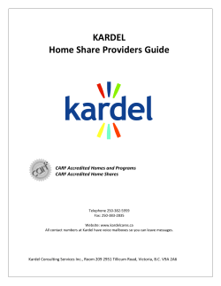 KARDEL Home Share Providers Guide  CARF Accredited Homes and Programs