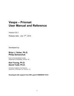 Vespa – Priorset User Manual and Reference  Brian J. Soher, Ph.D.