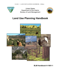 Land Use Planning Handbook BLM Handbook H-1601-1 United States Department of the Interior