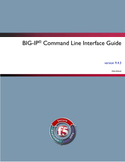 BIG-IP Command Line Interface Guide &reg; 3