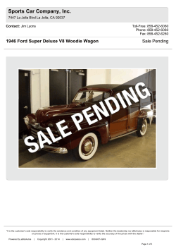Sports Car Company, Inc. 1946 Ford Super Deluxe V8 Woodie Wagon