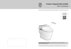 Onedrous  Integrated Toilet and Bidet TH-0111 User Manual