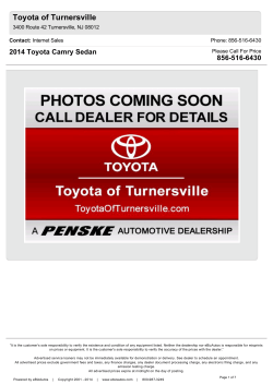 Toyota of Turnersville 2014 Toyota Camry Sedan 856-516-6430 Contact: